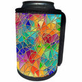 3dRose Anne Marie Baugh - Polygon - Multi-Colored Gold Trimmed Polygon Pattern - Can Cooler Bottle Wrap (cc_252882)