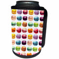 3dRose Anne Marie Baugh - Watercolor - Colorful Watercolor French Macaroon Cookies All In A Row Pattern - Can Cooler Bottle Wrap (cc_252909)