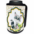 3dRose Anne Marie Baugh - Watercolor - Cute Watercolor Woodland Raccoon On A Wood Log Background - Can Cooler Bottle Wrap (cc_252926)