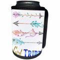 3dRose Anne Marie Baugh - Quotes - Pretty Watercolor Tribal Arrows With Girl Tribe - Can Cooler Bottle Wrap (cc_252965)