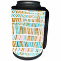 3dRose Anne Marie Baugh - Patterns - Turquoise, Pink, and Gold Uneven Stripes Pattern - Can Cooler Bottle Wrap (cc_252972)