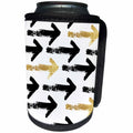 3dRose Anne Marie Baugh - Patterns - Chic Black and Gold Arrows Pattern - Can Cooler Bottle Wrap (cc_252976)