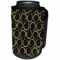 3dRose Anne Marie Baugh - Patterns - Pretty Gold Irregular Circles On A Black Watercolor Background - Can Cooler Bottle Wrap (cc_253000)