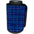 3dRose Anne Marie Baugh - Patterns - Blue and White Plaid Pattern - Can Cooler Bottle Wrap (cc_253003)