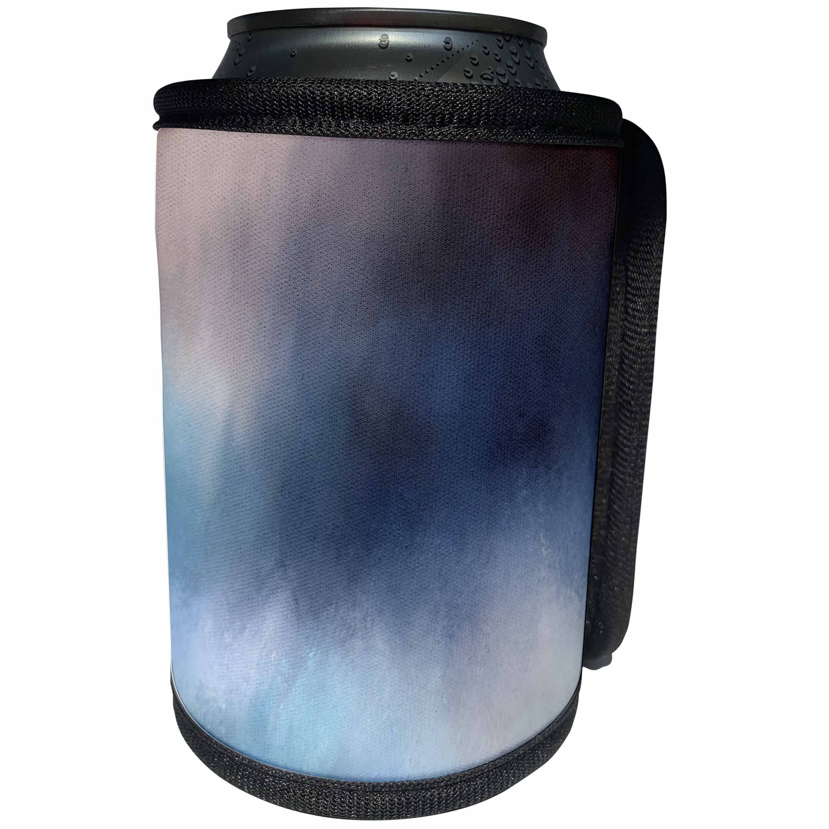 3dRose Anne Marie Baugh - Abstract - Dark Blue, Purple, Light Blue Smudge Abstract - Can Cooler Bottle Wrap (cc_253010)