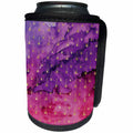 3dRose Anne Marie Baugh - Patterns - Gold Tribal TeePee Tents On A Pink and Purple Watercolor Background - Can Cooler Bottle Wrap (cc_253013)