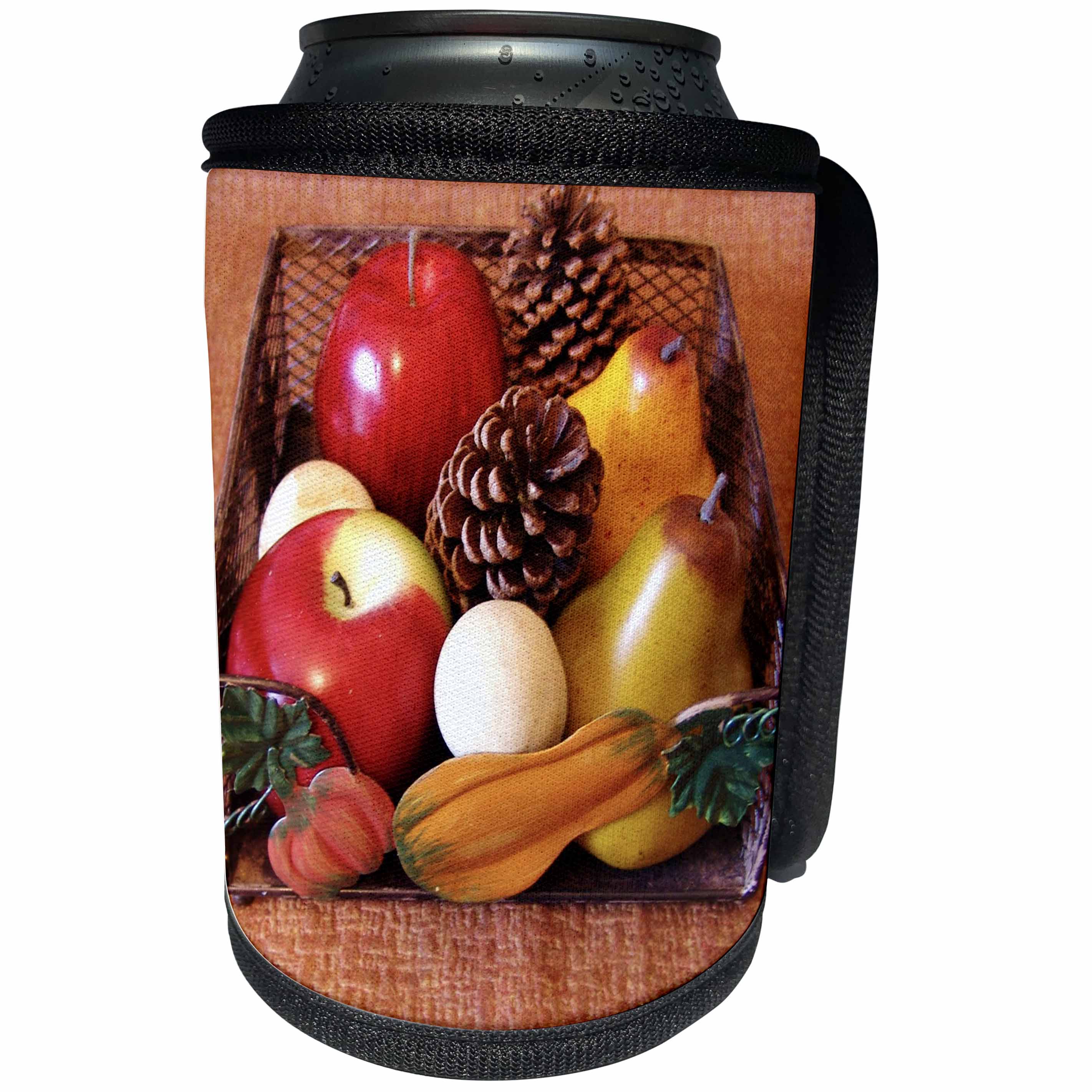3dRose Florene Decorative - Fall Fruit Basket - Can Cooler Bottle Wrap (cc_25302)
