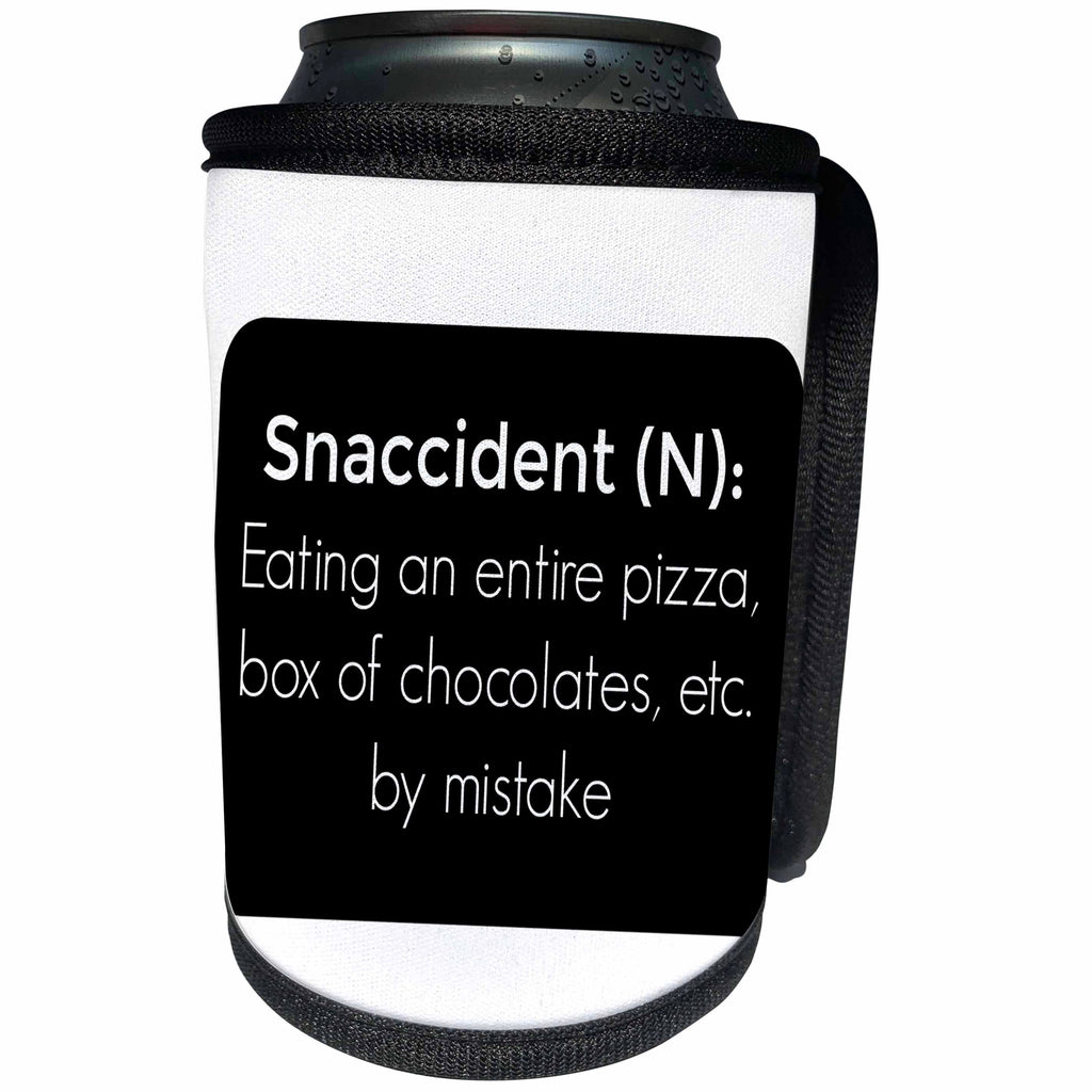 3dRose BrooklynMeme Funny Sayings - Snaccident definition - Can Cooler Bottle Wrap (cc_253048)