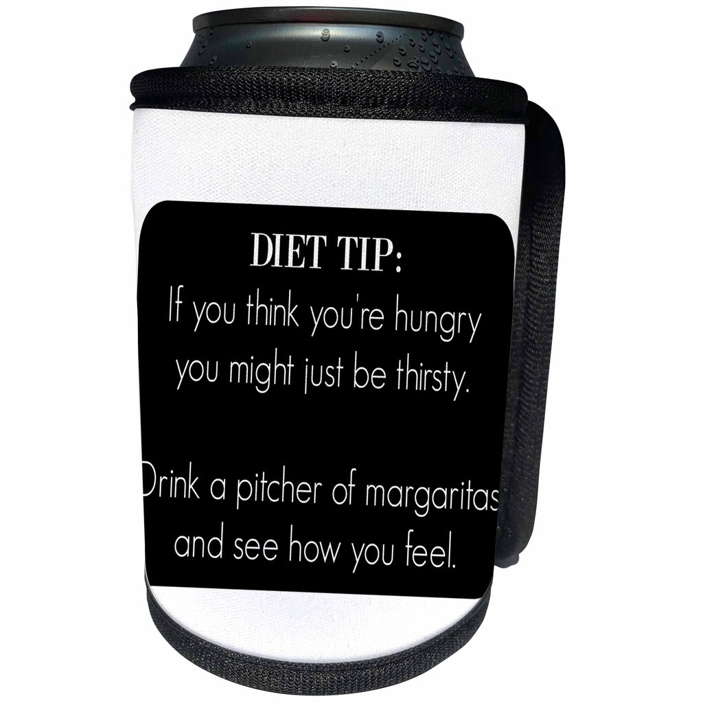 3dRose BrooklynMeme Funny Sayings - Funny diet tip - Can Cooler Bottle Wrap (cc_253049)