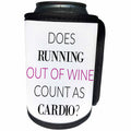 3dRose BrooklynMeme Funny Sayings - Does running out of wine count as cardio - Can Cooler Bottle Wrap (cc_253065)