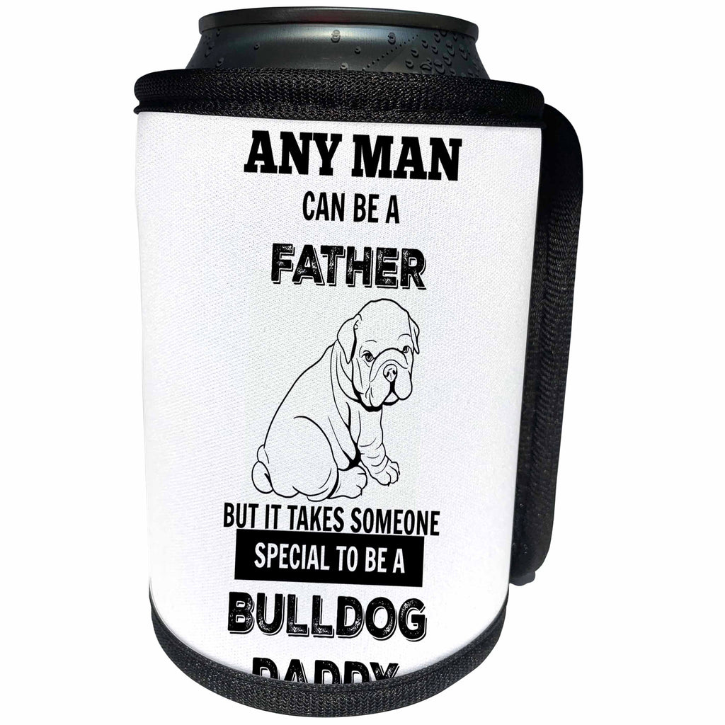 3dRose BrooklynMeme Dogs - Bulldog Daddy - Can Cooler Bottle Wrap (cc_253068)