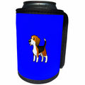 3dRose BrooklynMeme Dogs - Beagle on a blue background - Can Cooler Bottle Wrap (cc_253085)