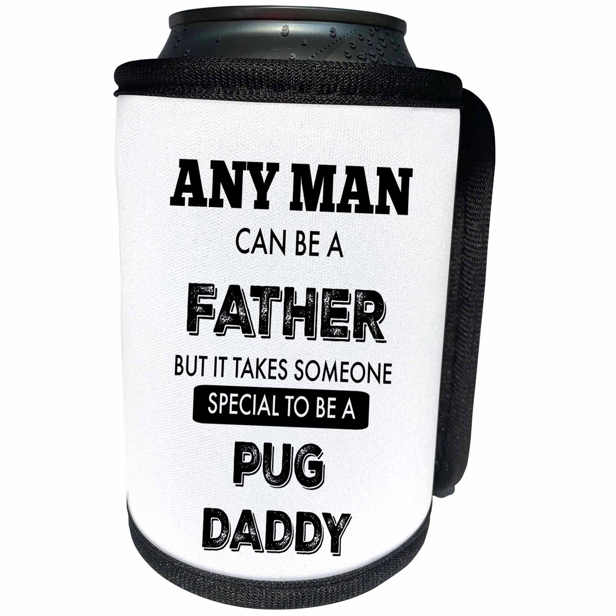 3dRose BrooklynMeme Dogs - Pug Daddy - Can Cooler Bottle Wrap (cc_253091)