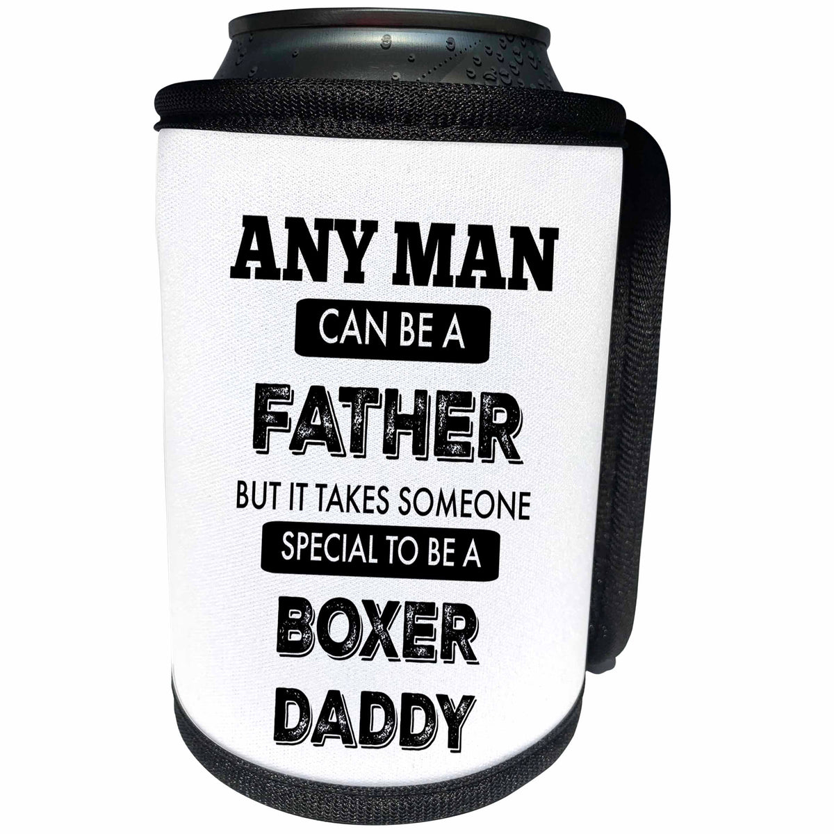 3dRose BrooklynMeme Dogs - Boxer Daddy - Can Cooler Bottle Wrap (cc_253096)
