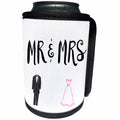3dRose BrooklynMeme Wedding - Mr. and Mrs. With tux and dress - Can Cooler Bottle Wrap (cc_253103)