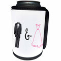 3dRose BrooklynMeme Wedding - Tuxedo and Wedding dress - Can Cooler Bottle Wrap (cc_253104)