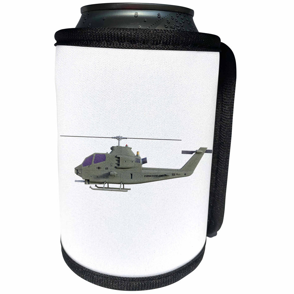 3dRose Boehm Graphics Aircraft - Cobra Helicopter from the Side - Can Cooler Bottle Wrap (cc_253228)