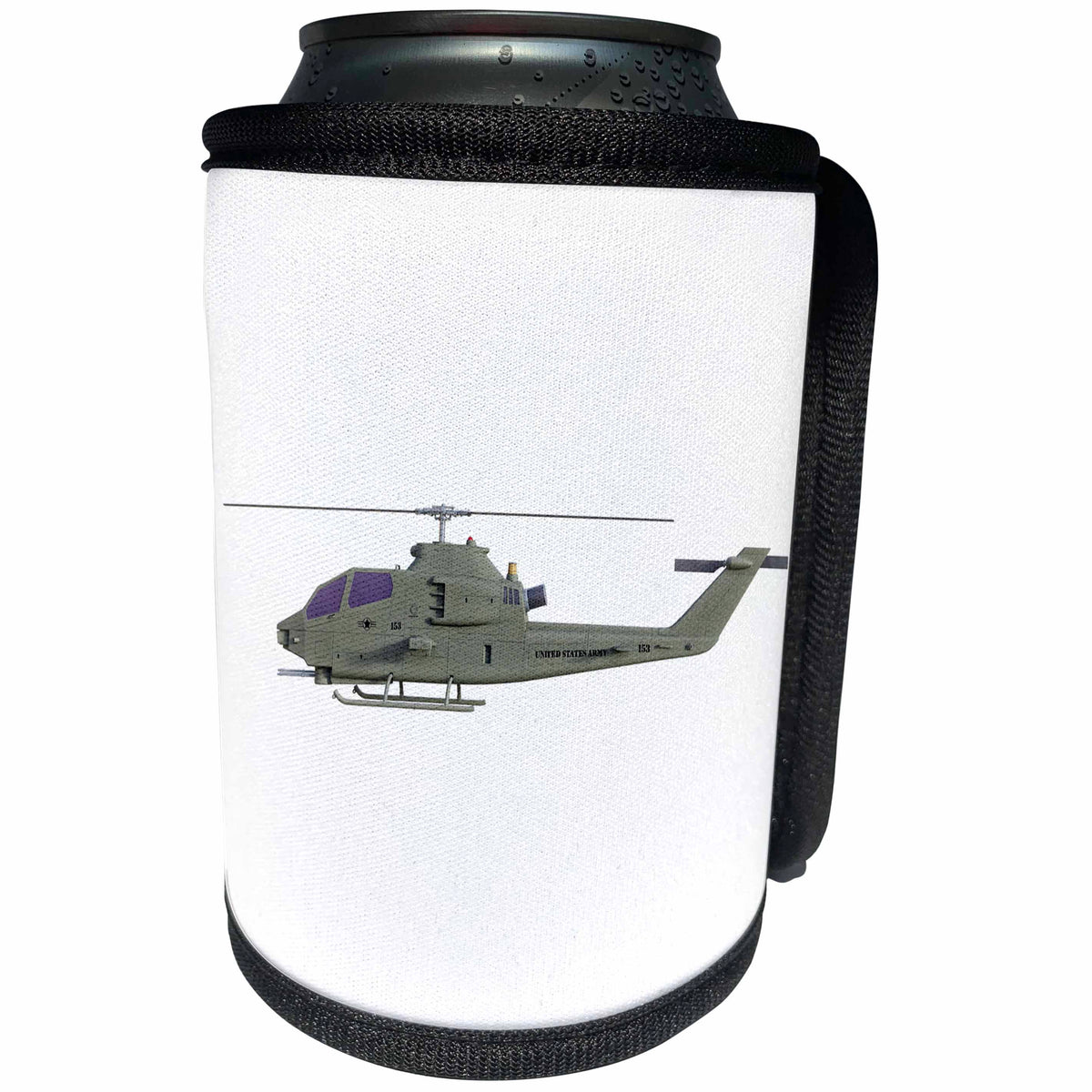 3dRose Boehm Graphics Aircraft - Cobra Helicopter from the Side - Can Cooler Bottle Wrap (cc_253228)