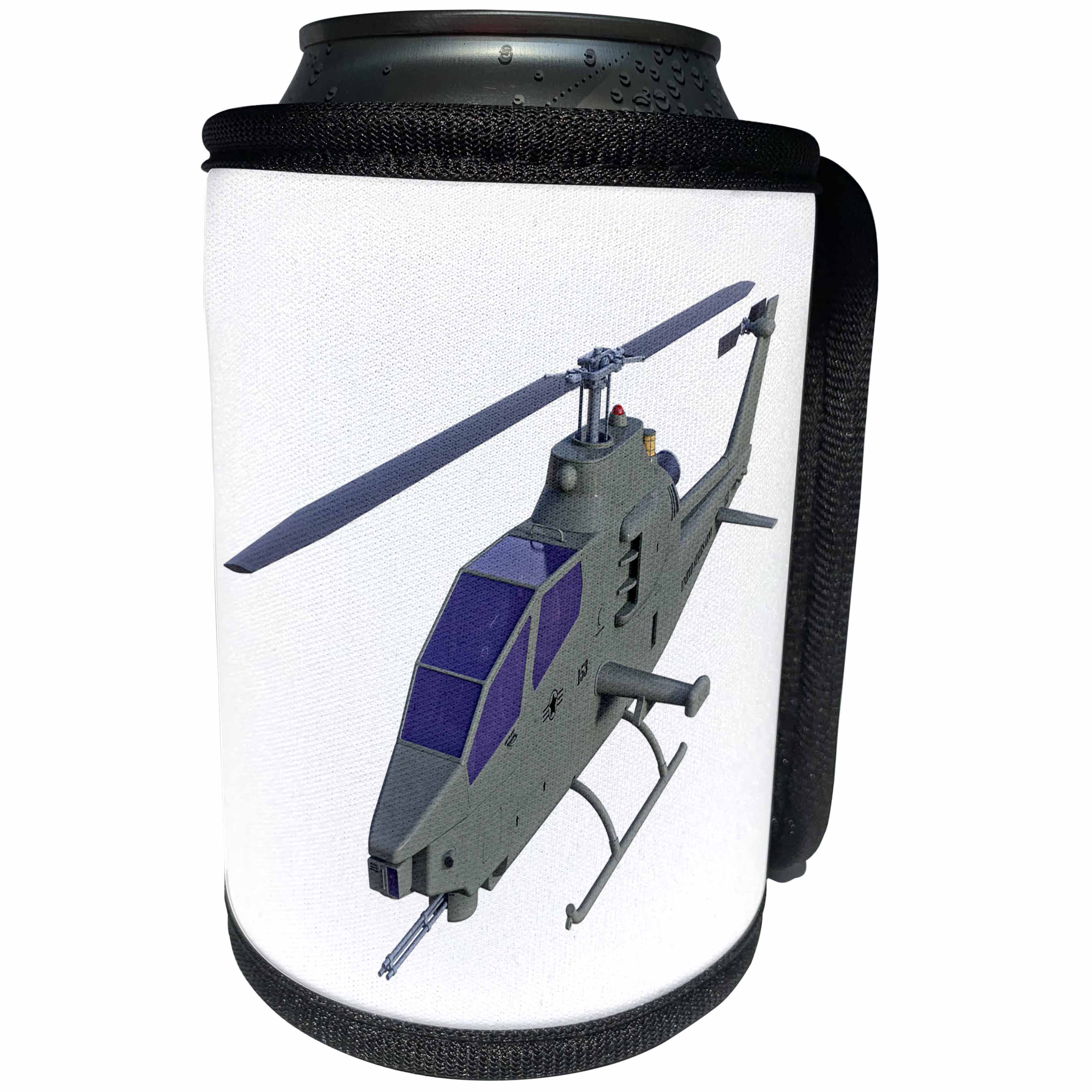 3dRose Boehm Graphics Aircraft - Cobra Helicopter Flying To The Front - Can Cooler Bottle Wrap (cc_253229)