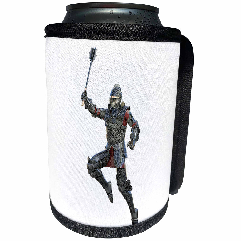 3dRose Boehm Graphics Warrior - Armored Knight with Mace Leaping Right - Can Cooler Bottle Wrap (cc_253241)