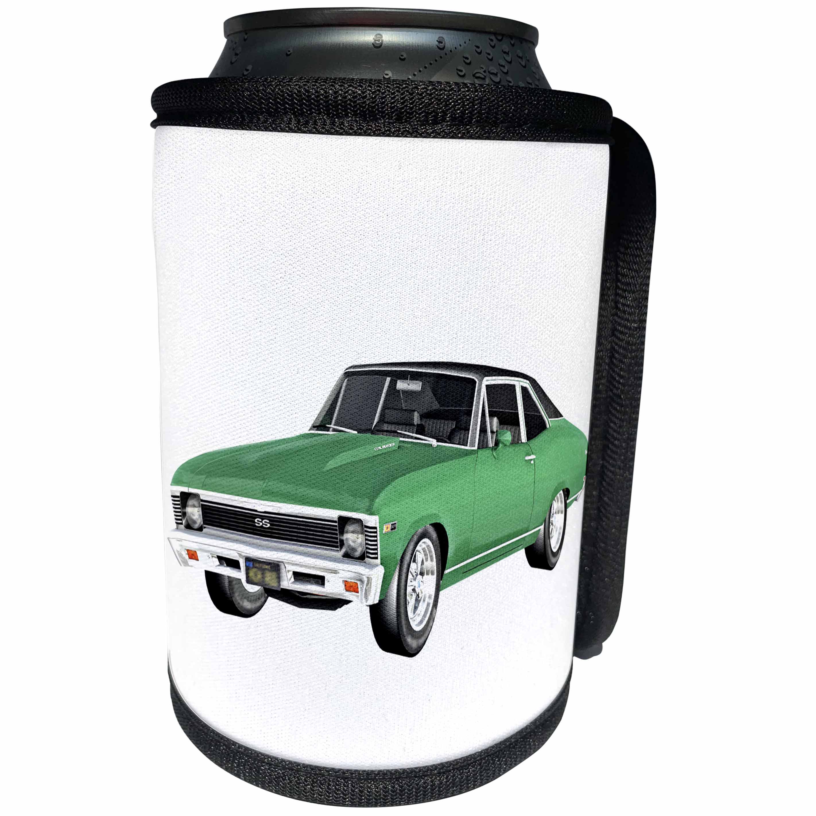 3dRose Boehm Graphics Car - 1968 Green Muscle Car - Can Cooler Bottle Wrap (cc_253253)