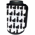 3dRose Janna Salak Designs Small Pets - Cute Black Little Rabbit Grumpy Bunny Print - Can Cooler Bottle Wrap (cc_25326)