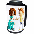 3dRose Boehm Graphics Cartoon - Cartoon Nurse and Boy with Cast - Can Cooler Bottle Wrap (cc_253264)