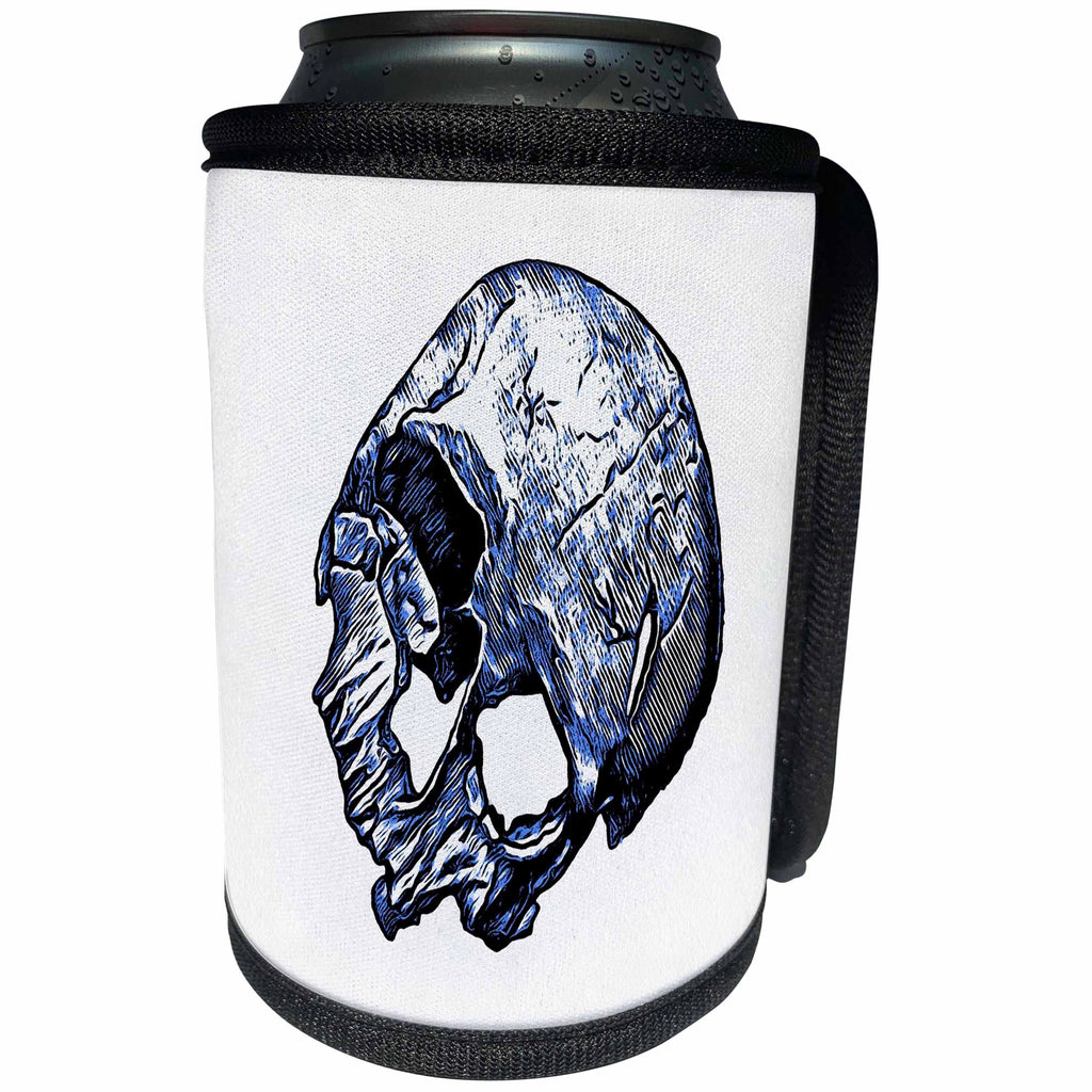 3dRose Taiche - Vector - Skull - Human Skull - Can Cooler Bottle Wrap (cc_253280)