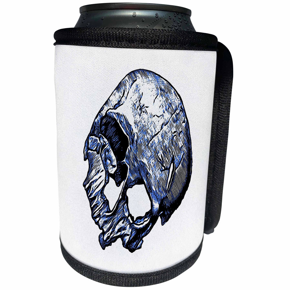 3dRose Taiche - Vector - Skull - Human Skull - Can Cooler Bottle Wrap (cc_253280)