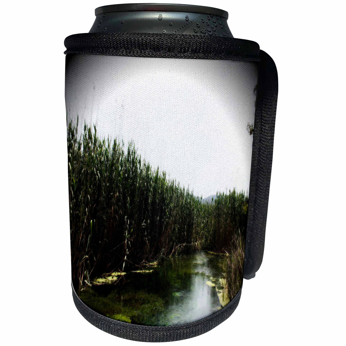 3dRose Taiche - Photography - River - River and Reeds - Can Cooler Bottle Wrap (cc_253298)