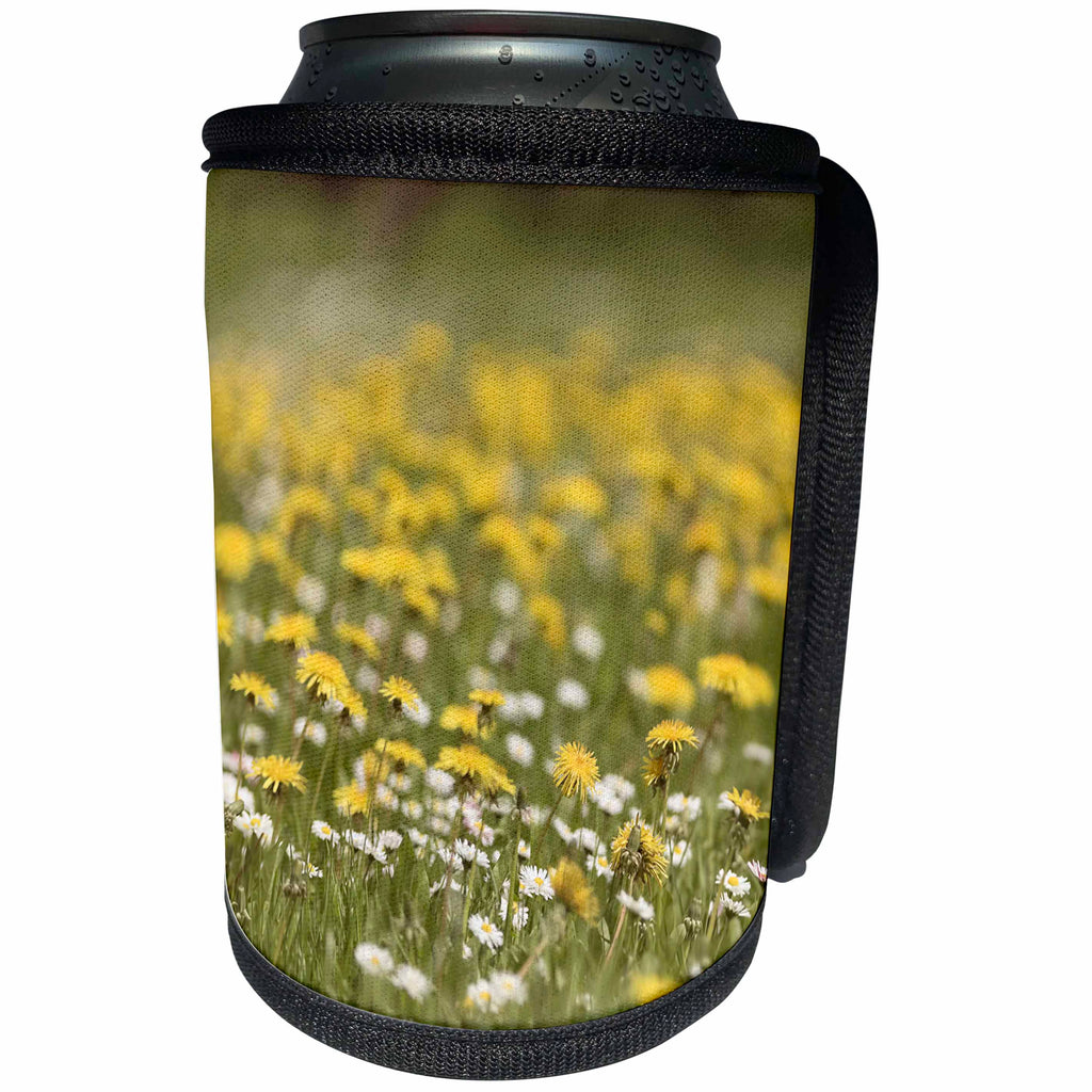 3dRose Uta Naumann Photography Flowers - Flower Meadow with Yellow Blossoms - Can Cooler Bottle Wrap (cc_253318)