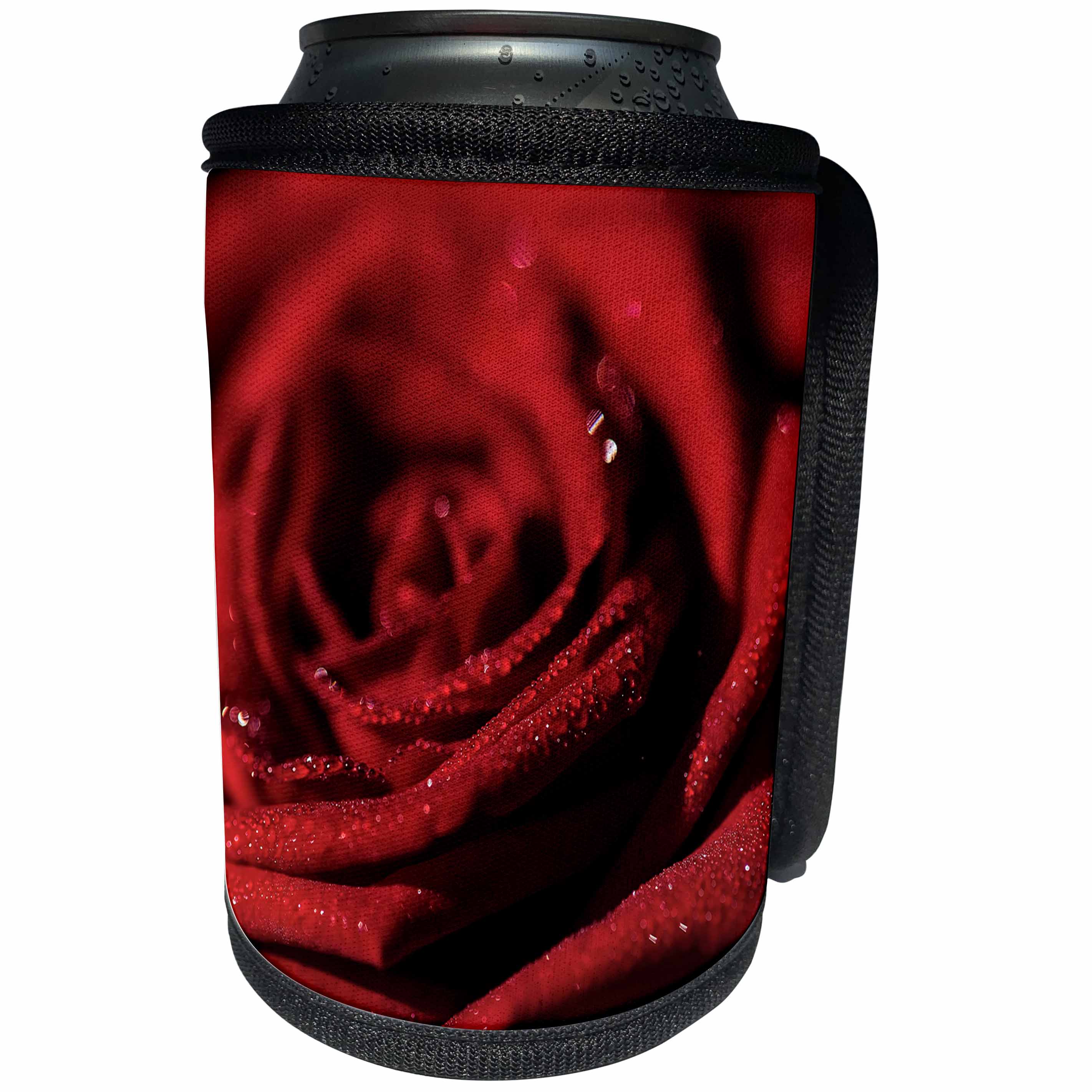 3dRose Uta Naumann Photography Flowers - Red Rose Flower Closeup - Can Cooler Bottle Wrap (cc_253328)