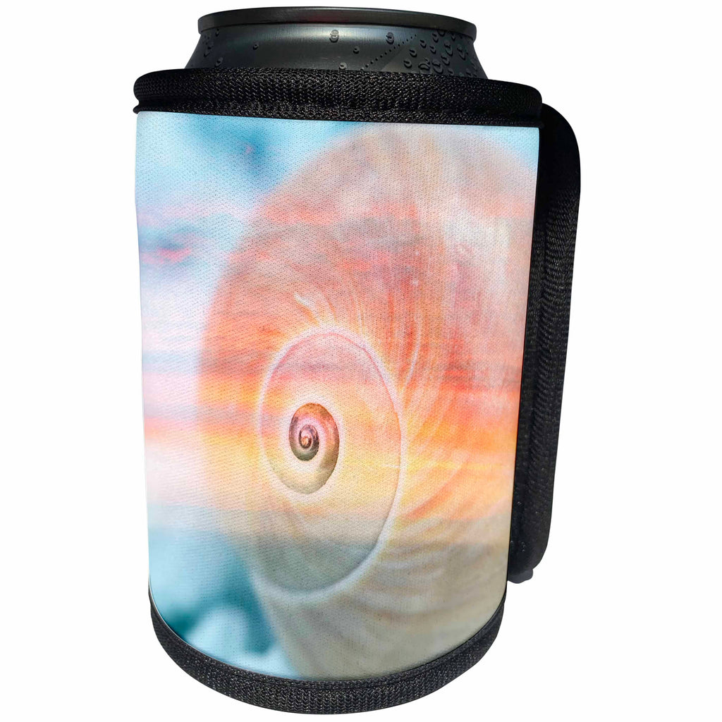 3dRose Uta Naumann Photography Nature - Pink and Blue Snail Shell Photoadaption - Can Cooler Bottle Wrap (cc_253344)