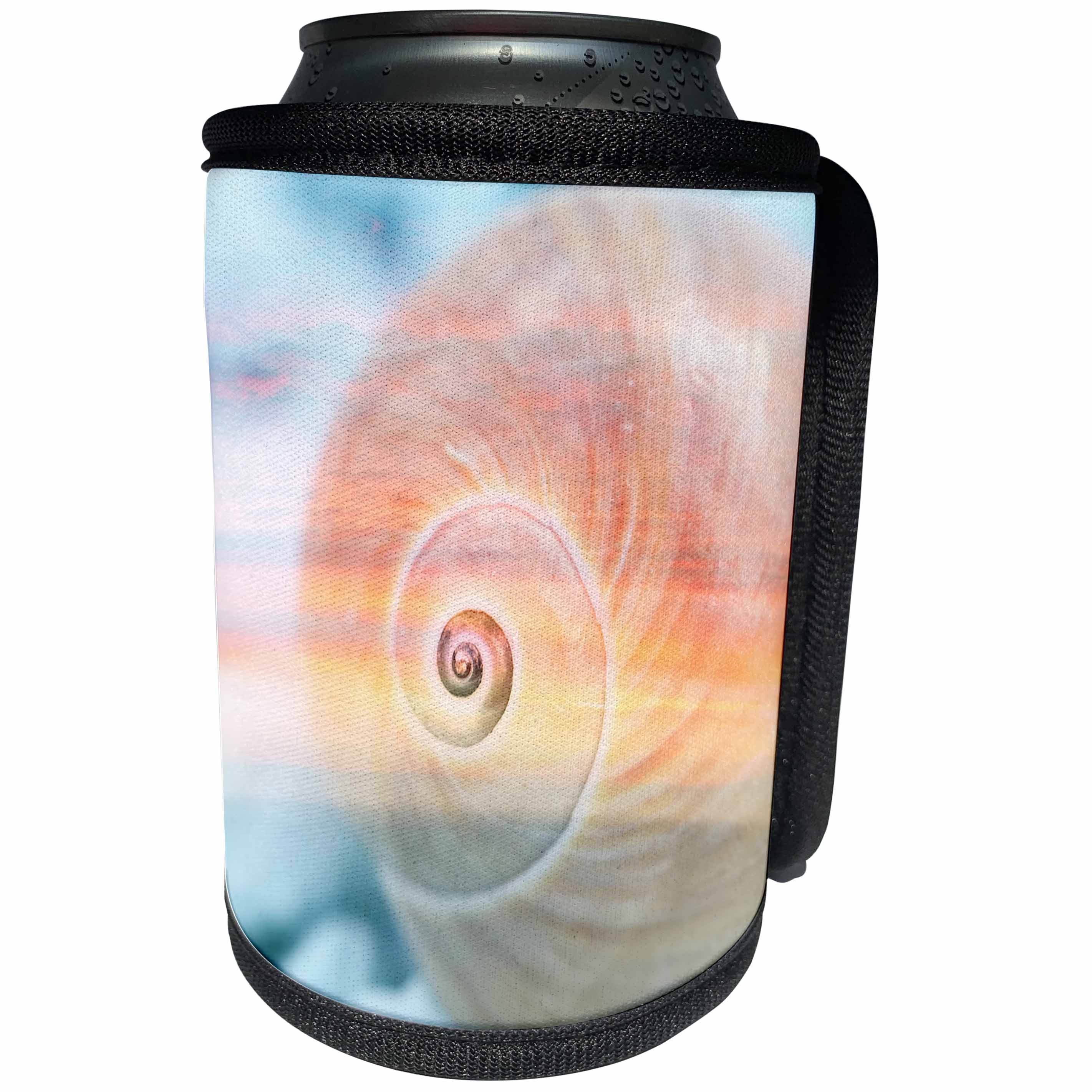 3dRose Uta Naumann Photography Nature - Pink and Blue Snail Shell Photoadaption - Can Cooler Bottle Wrap (cc_253344)