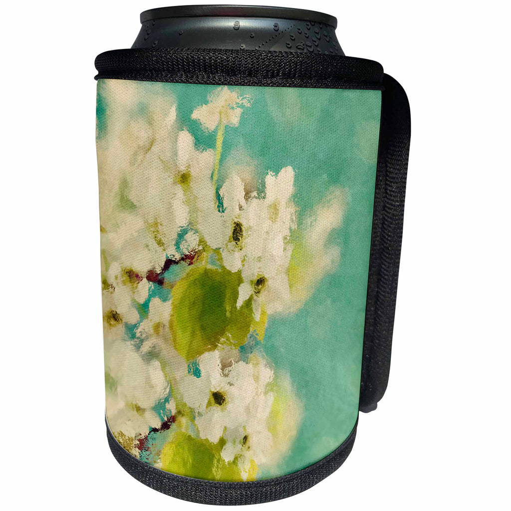 3dRose Uta Naumann Watercolor Illustration Flowers - Apple Blossom Spring Illustration - Can Cooler Bottle Wrap (cc_253359)