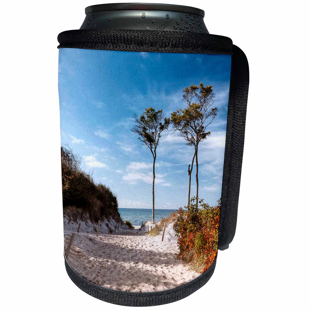 3dRose Uta Naumann Photography Landscapes - Landscape Beach Sea Ocean in Autumn - Can Cooler Bottle Wrap (cc_253392)