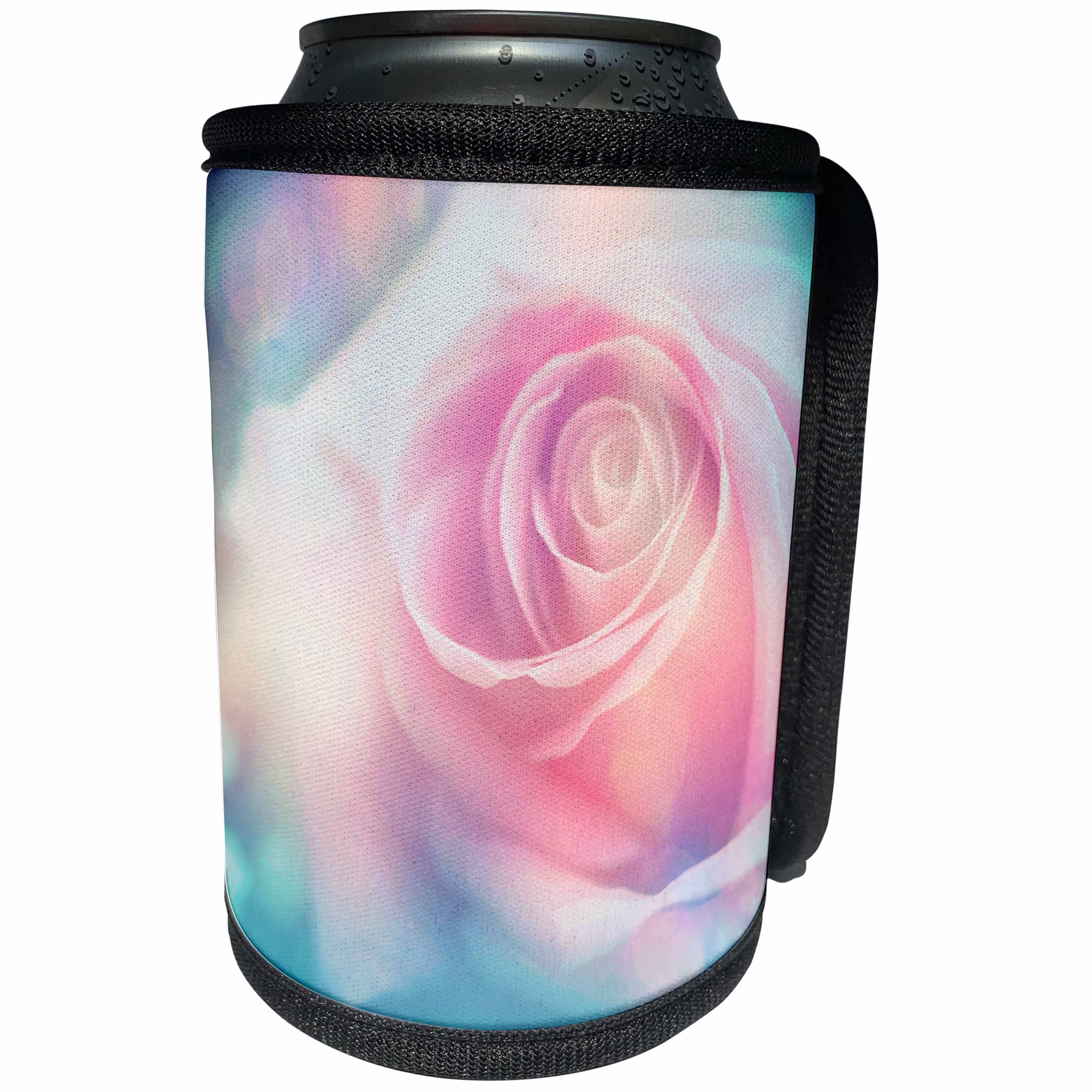 3dRose Uta Naumann Photography Flowers - Pastel Photoadaptation of a Pink Rose Flower - Can Cooler Bottle Wrap (cc_253397)