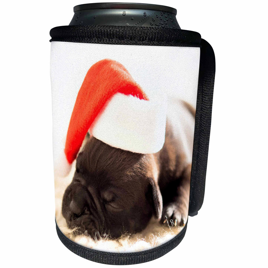 3dRose Uta Naumann Photography Animal - Christmas Dog Animal Puppy - Can Cooler Bottle Wrap (cc_253400)