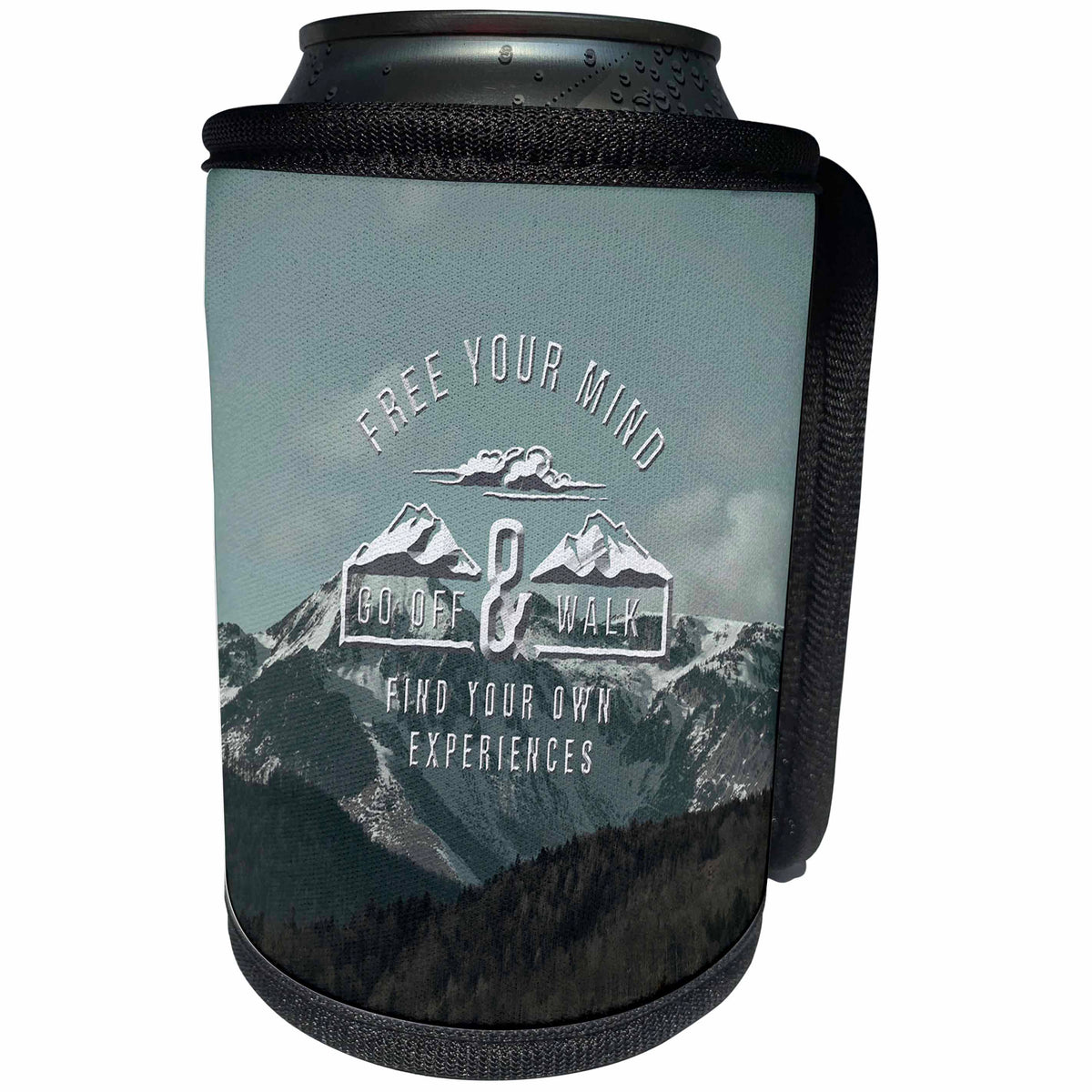 3dRose Uta Naumann Photography Landscapes - Mountains Landscape with Typography and Motivation - Can Cooler Bottle Wrap (cc_253405)