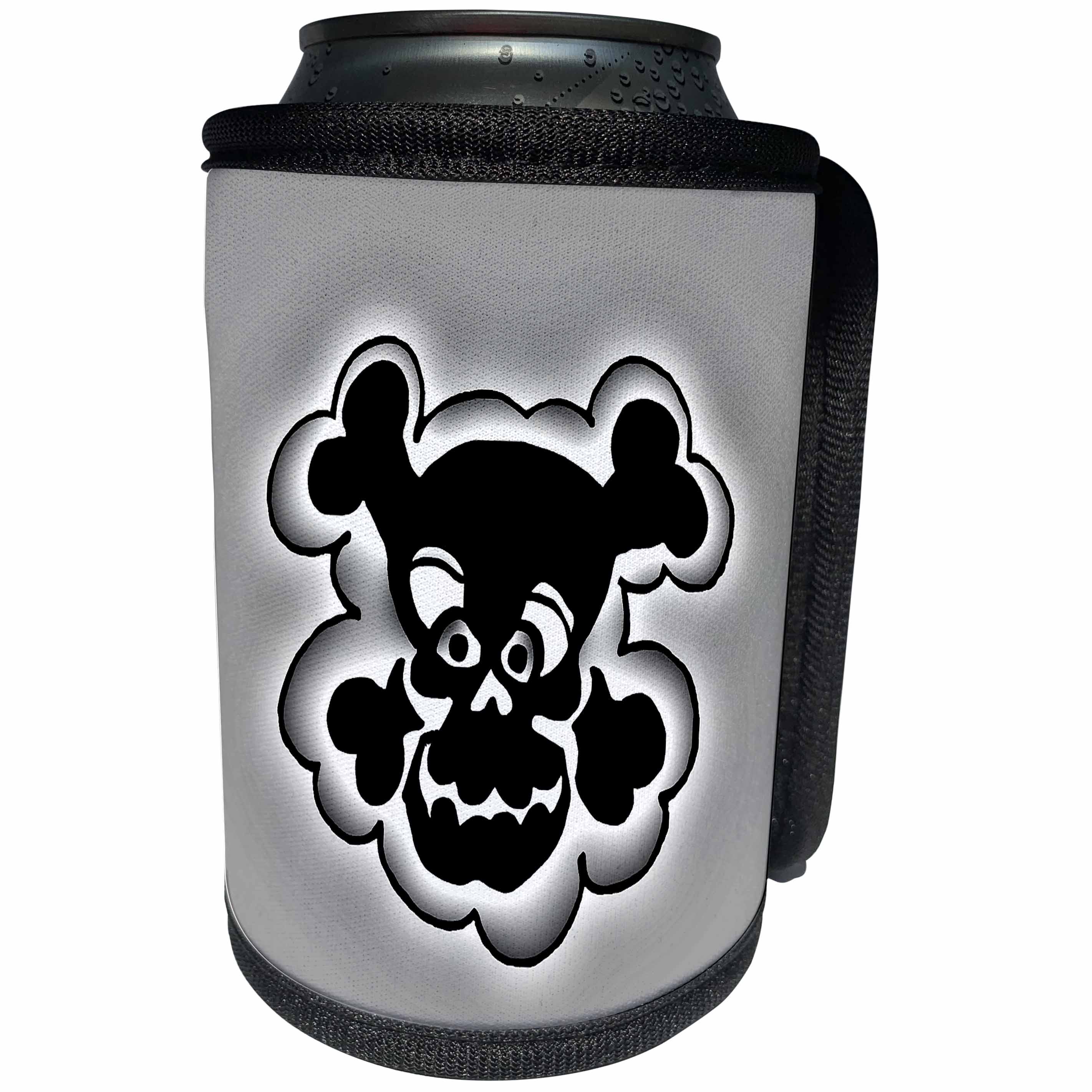 3dRose Costasonlineshop Art of Kids - Little black skull - Can Cooler Bottle Wrap (cc_253508)