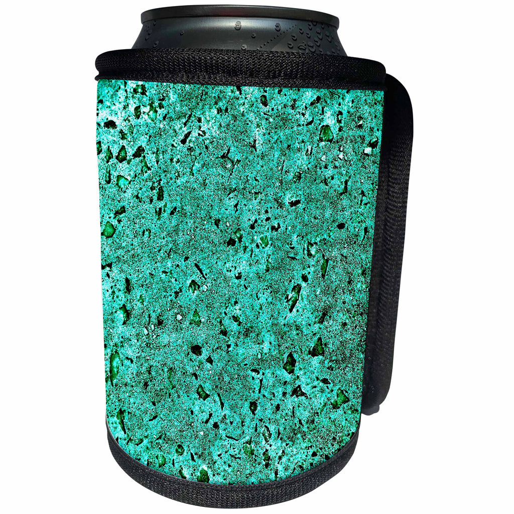 3dRose Costasonlineshop Background - Image of Green Glittery Stones - Can Cooler Bottle Wrap (cc_253509)
