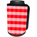 3dRose Janna Salak Designs Prints and Patterns - Red and White Check - Can Cooler Bottle Wrap (cc_25351)