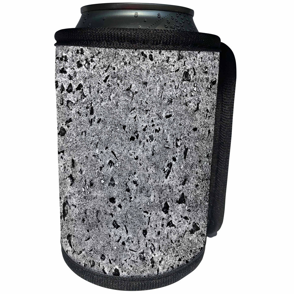 3dRose Costasonlineshop Background - Image of Black Gray Glittery Stone - Can Cooler Bottle Wrap (cc_253514)