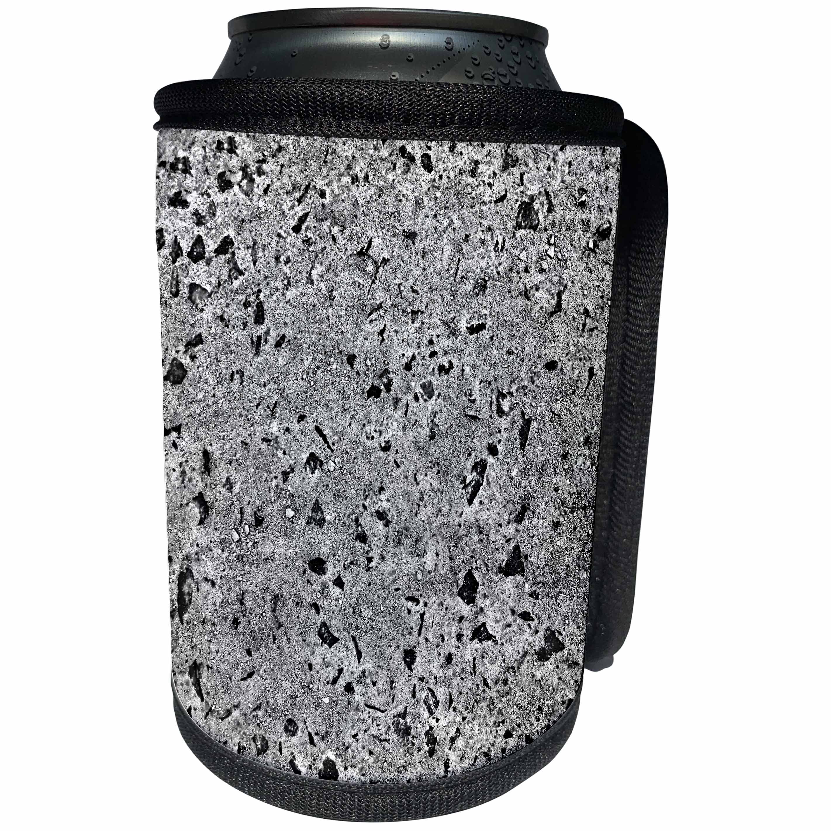 3dRose Costasonlineshop Background - Image of Black Gray Glittery Stone - Can Cooler Bottle Wrap (cc_253514)