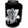 3dRose Costasonlineshop Black and White - Beautiful Black White Flower - Can Cooler Bottle Wrap (cc_253517)