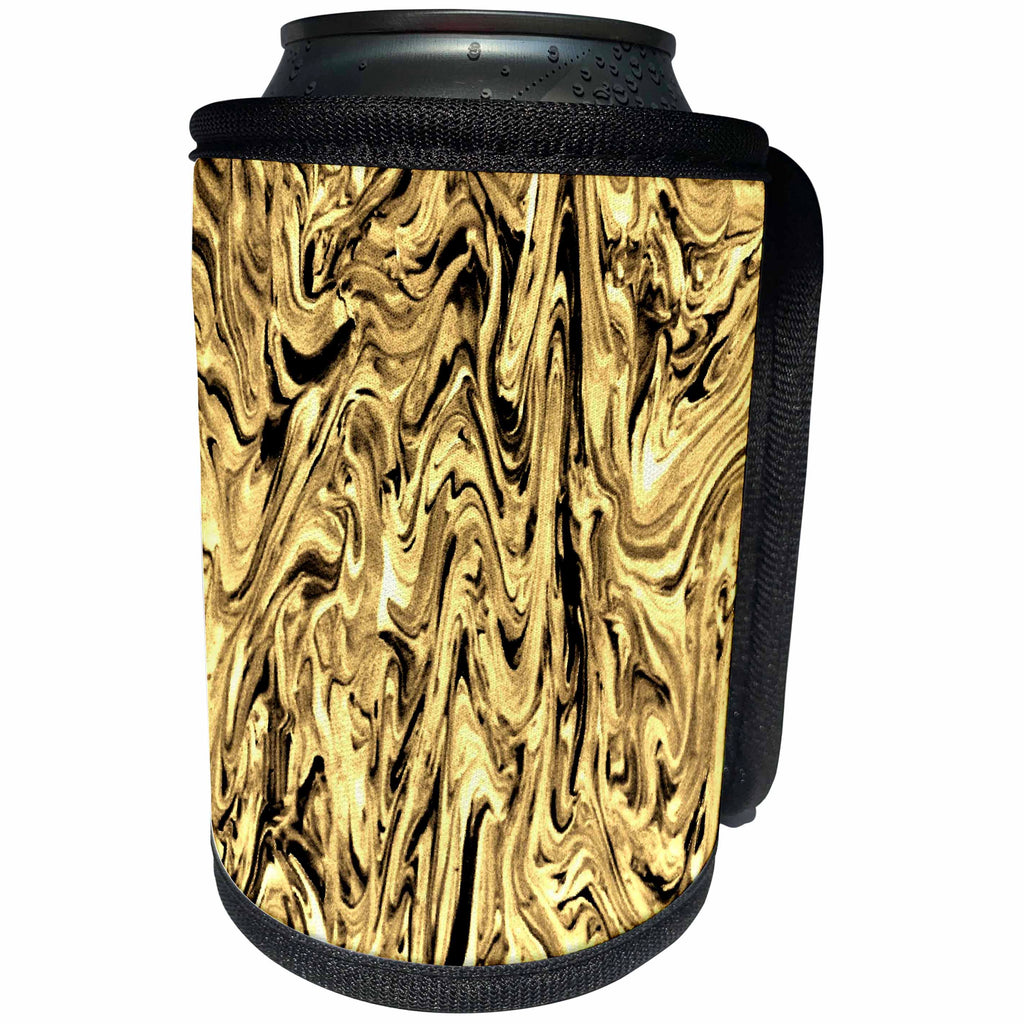 3dRose Costasonlineshop Marbling - Gold Yellow Marbling - Can Cooler Bottle Wrap (cc_253524)