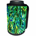 3dRose Costasonlineshop Marbling - Blue Yellow Green Marbling - Can Cooler Bottle Wrap (cc_253526)