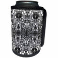3dRose Costasonlineshop Black and White - Black White Oriental Folklore Point Pattern - Can Cooler Bottle Wrap (cc_253540)