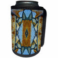 3dRose Costasonlineshop Mosaics - Blue Brown Stone Mosaic Pattern - Can Cooler Bottle Wrap (cc_253543)