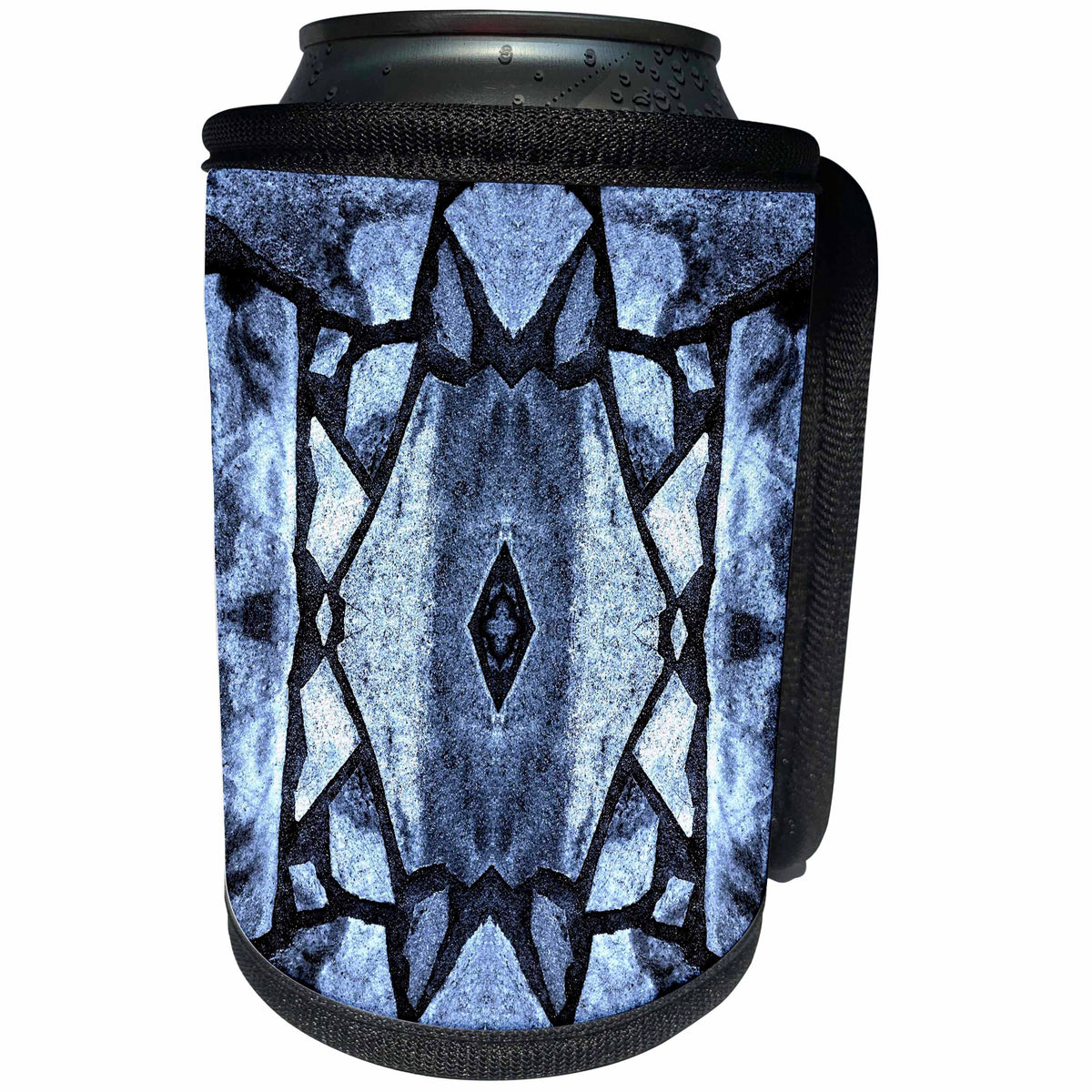 3dRose Costasonlineshop Mosaics - Blue Stone Mosaic Pattern - Can Cooler Bottle Wrap (cc_253545)